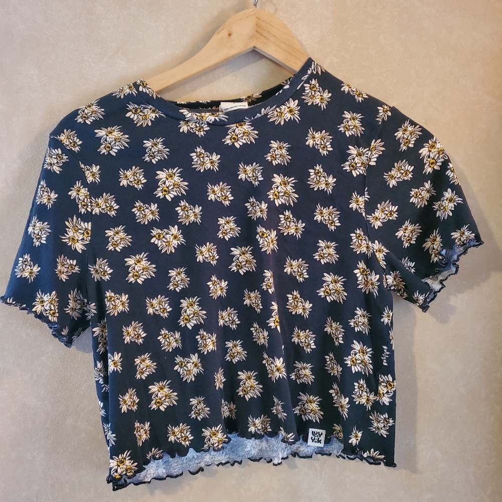 Lucy & Yak cropped cotton daisy top